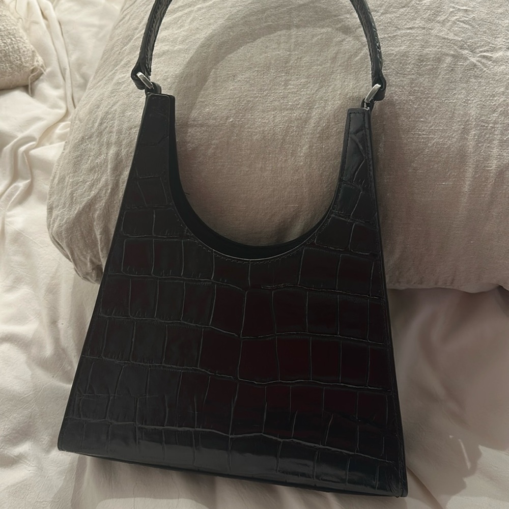 Black leather Staud bag